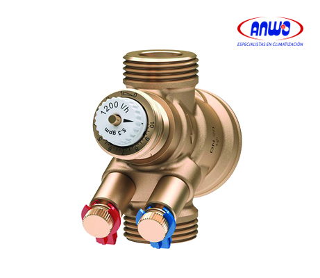 VÁLVULA DE EQUILIBRIO HIDRÁULICO AB-QM 4.0 CON TOMAS DE PRESIÓN, DN20, 120-1200 L/H, G 1 